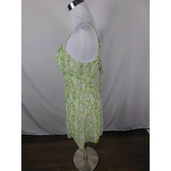 Kendall & Kylie Dress Womens Small Green Spaghetti Strap Mini Swirl DW210185 - Picture 3 of 12